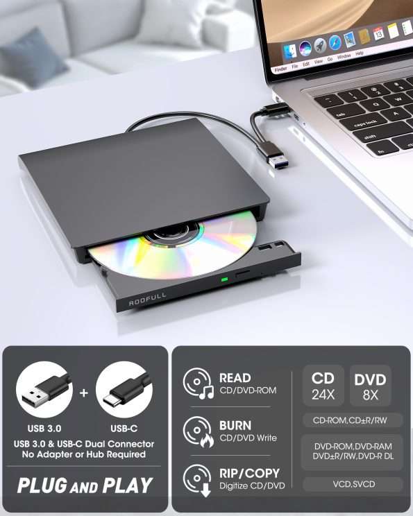 External CD DVD Drive – ROOFULL Official