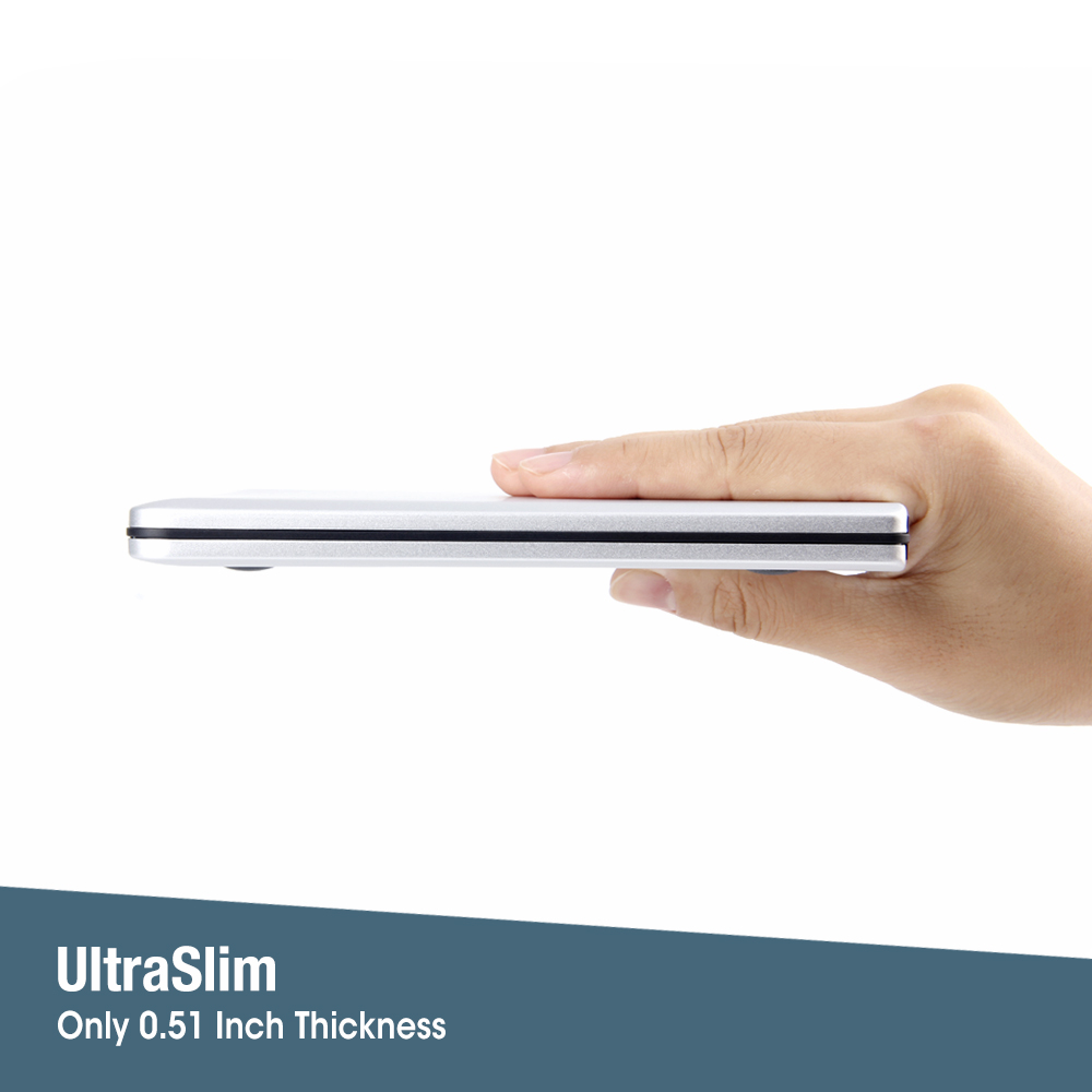 External DVD Drive USB 3.0 Slim Aluminum Portable CD DVD +/RW Optical