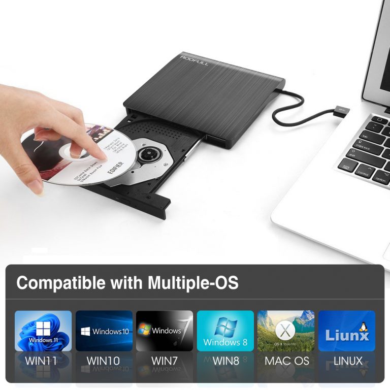 ROOFULL External CD DVD +/RW Drive USB 3.0 Protable USB DVD/CD ROM