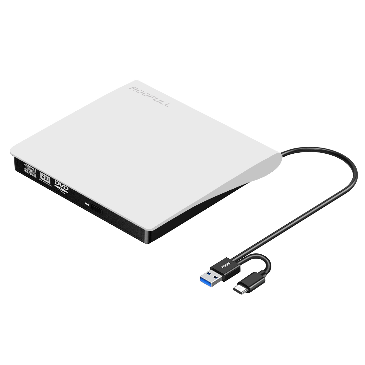Visum fire gange tsunamien External CD DVD Drive USB 3.0 Type-C Portable DVD/CD ROM +/-RW Drive Burner  Rewriter with Protective Storage Carrying Case Bag for Windows Linux Mac  Laptop Desktop, MacBook Pro/ Air, iMac – ROOFULL