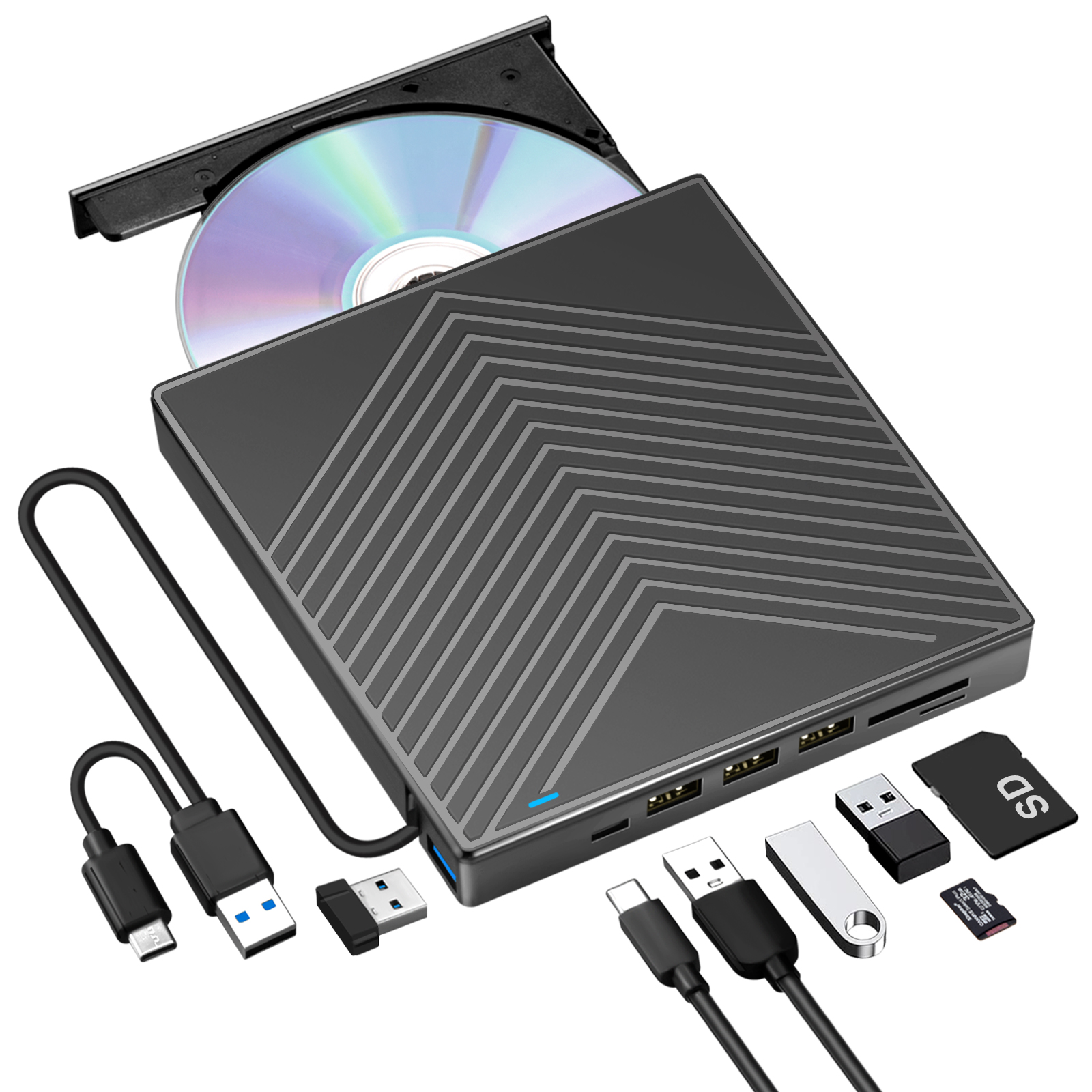 Lecteur de CD DVD +/ RW externe USB 3.0 et USB C CD DVD ROM - Temu