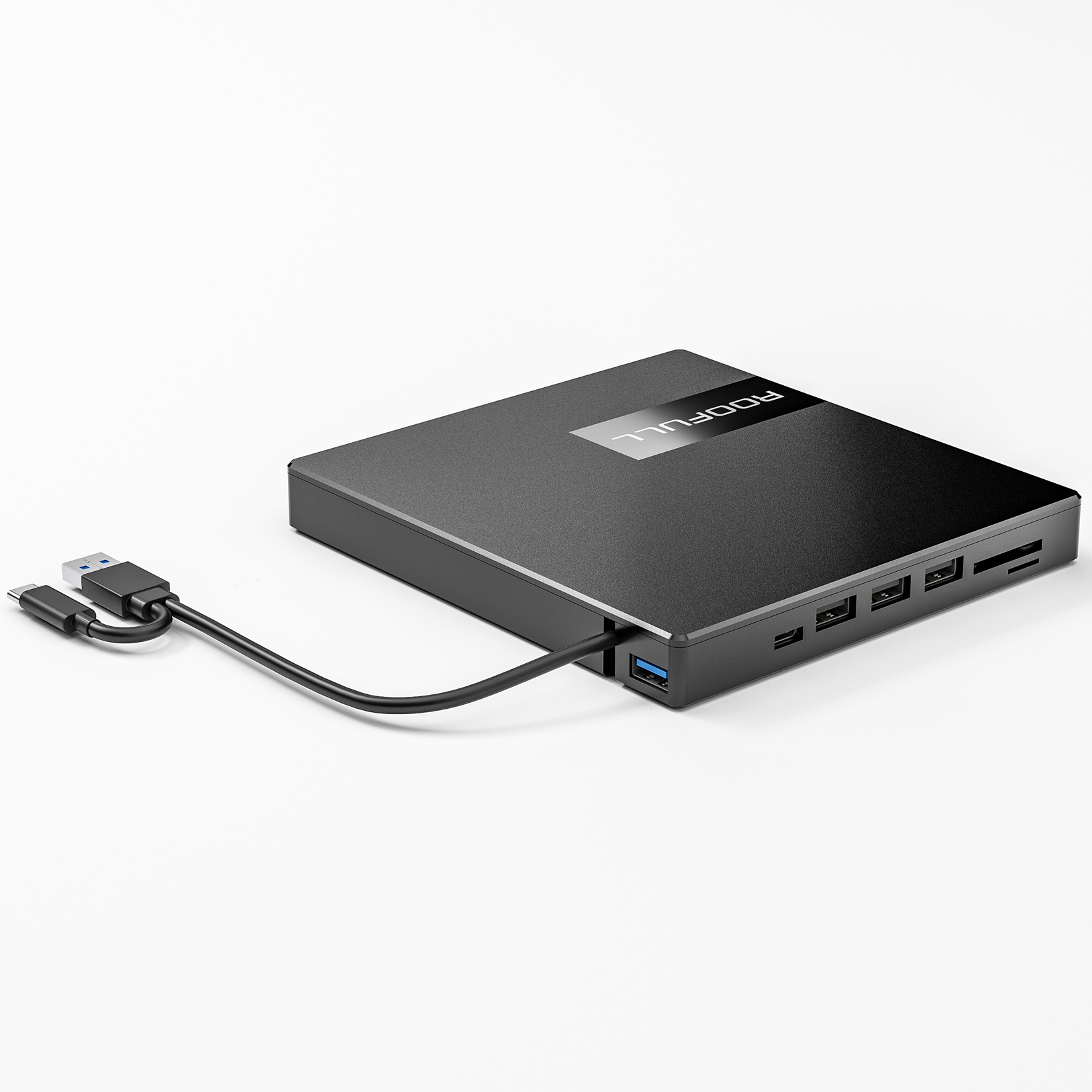 ROOFULL External CD DVD +/-RW Drive with SD Card Slot and USB Ports ...