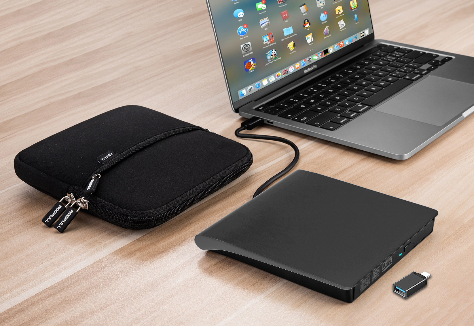 ROOFULL External CD DVD +/-RW Drive USB 3.0 Portable CD/DVD-ROM Optical Disc Drive Burner Player Reader Writer with Carrying Case for Laptop PC Mac MacBook Windows 11/10/8/7 Linux OS - Image 6